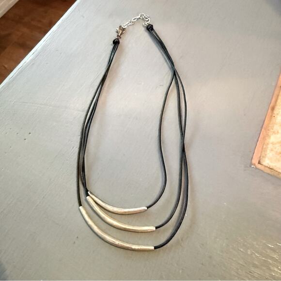 Silpada 925 Sterling Silver & Leather Necklace - Picture 3 of 6